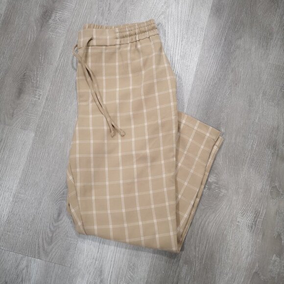 2/$30.00 - Old Navy Petite Ladies Tan & Beige Tie & Elastic Waist Lounge Pants - Picture 4 of 11